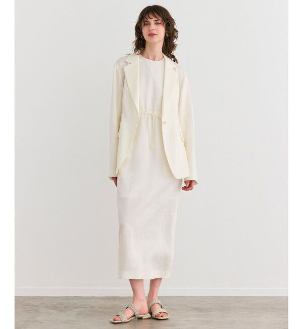 BEIGE,「【洗える】BERGAMOT / ウォッシャブルリネンアメスリロングワンピース」|ワンピース|