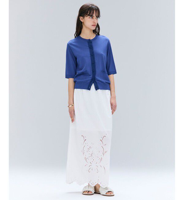 BEIGE,「【洗える】GALLERIA / コットンエンブロイダリーIラインスカート」|スカート|