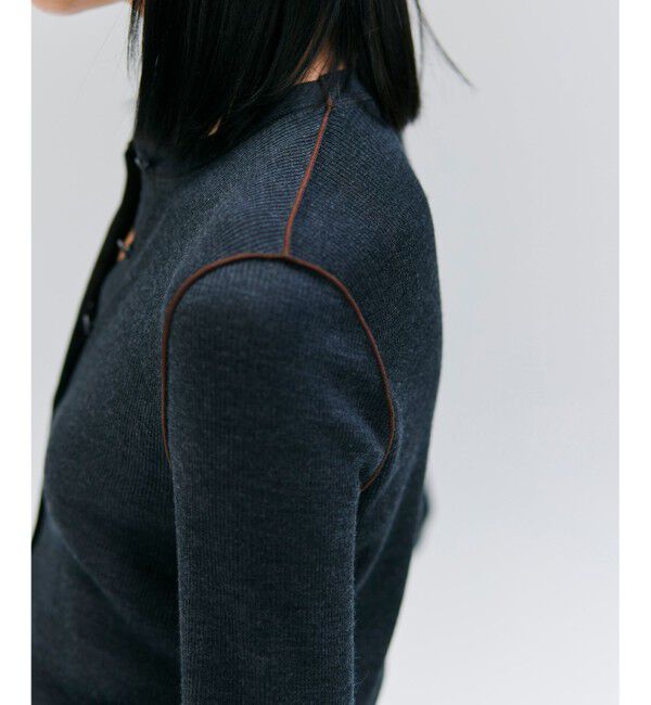 BEIGE,「【洗える・GISELe 10月号掲載】FORD / ウール配色メローヘンリーネックカットソー」|Tシャツ・カットソー|