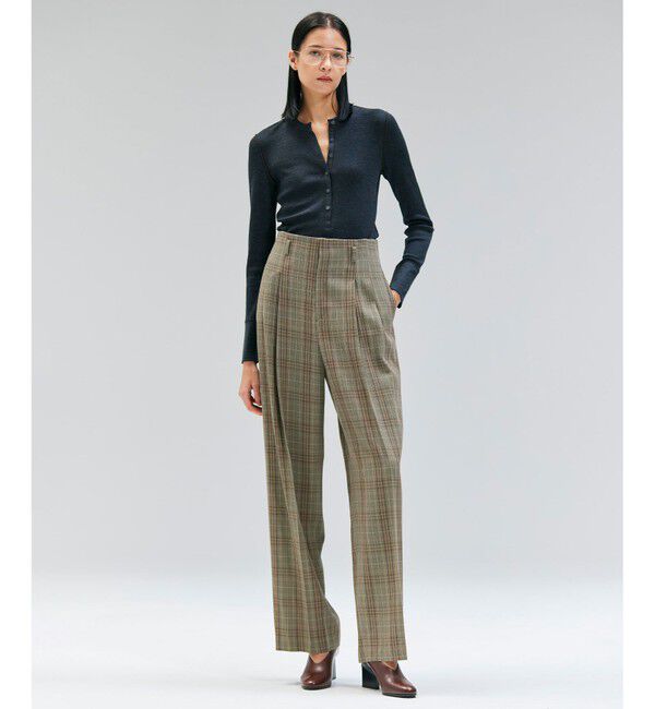 BEIGE,「【洗える・GISELe 10月号掲載】FORD / ウール配色メローヘンリーネックカットソー」|Tシャツ・カットソー|