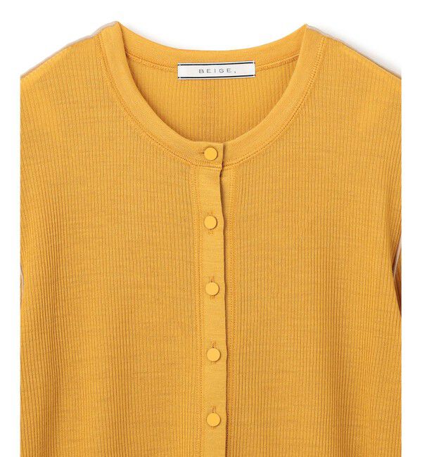 BEIGE,「【洗える・GISELe 10月号掲載】FORD / ウール配色メローヘンリーネックカットソー」|Tシャツ・カットソー|