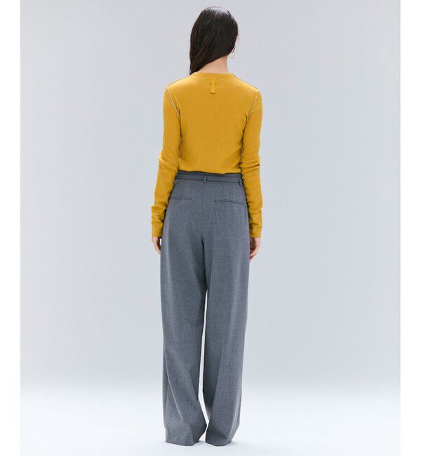 BEIGE,「【洗える・GISELe 10月号掲載】FORD / ウール配色メローヘンリーネックカットソー」|Tシャツ・カットソー|