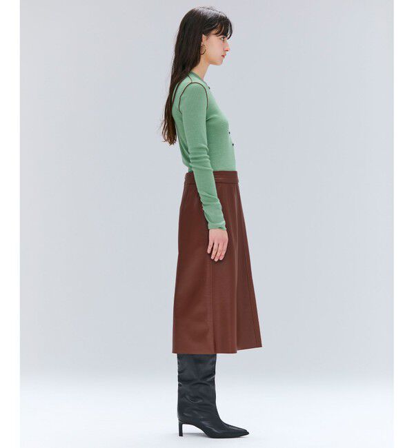 BEIGE,「【洗える・GISELe 10月号掲載】FORD / ウール配色メローヘンリーネックカットソー」|Tシャツ・カットソー|