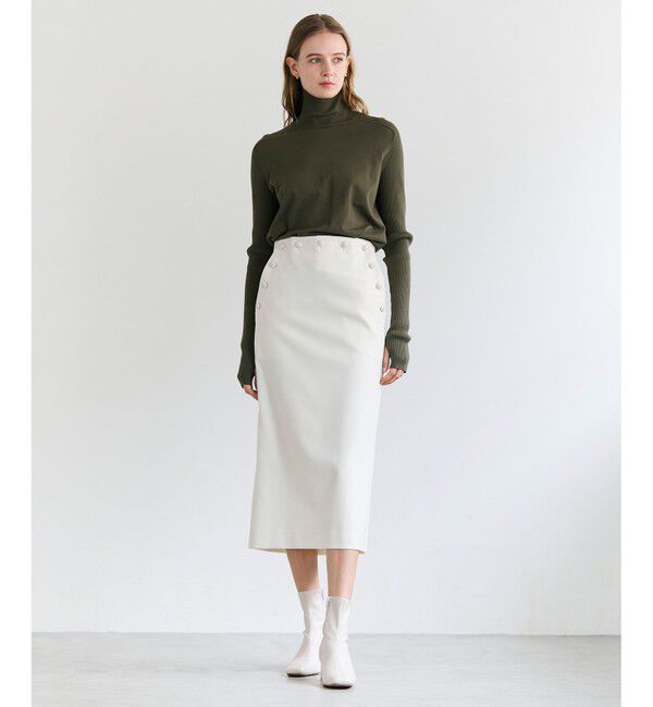 BEIGE,「【BAILA掲載】LAZUL / マリンボタンIラインスカート」|スカート|