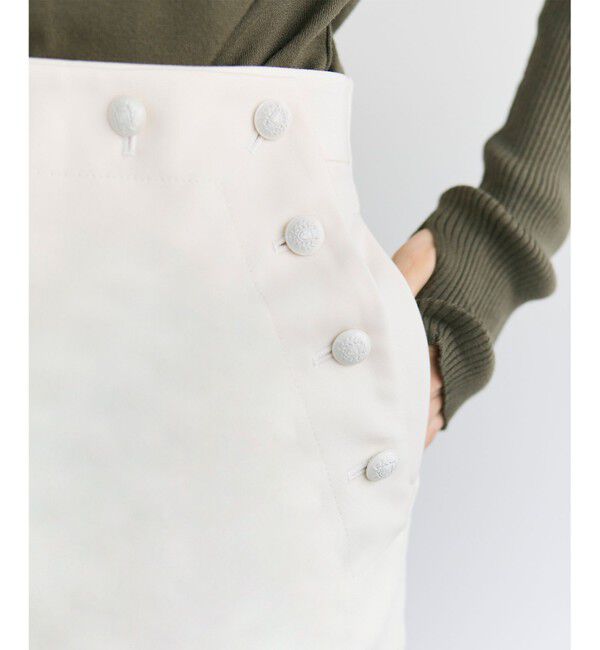 BEIGE,「【BAILA掲載】LAZUL / マリンボタンIラインスカート」|スカート|