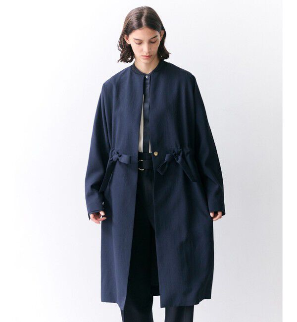 BEIGE,「PORDIC / ドロスト付きロングスプリングコート」|その他|Navy