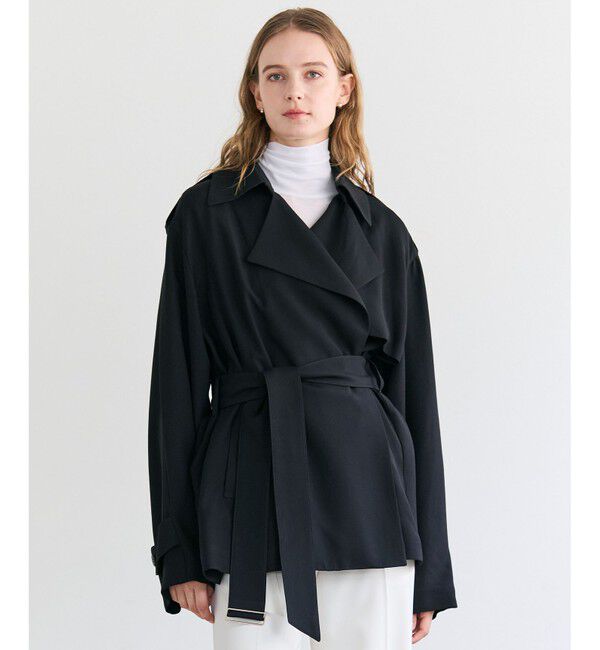 BEIGE,「VESZELYITE / ラップショートトレンチコート」|その他|Black