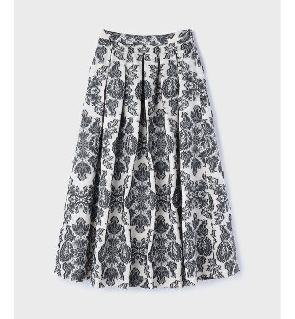 GRACE CONTINENTAL「ダマスクジャガードタックスカート」|スカート|