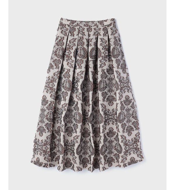 GRACE CONTINENTAL「ダマスクジャガードタックスカート」|スカート|