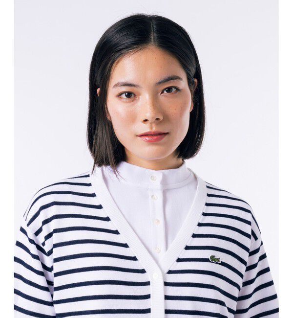LACOSTE「UVカット 吸水速乾 COOL MAX クールマックス Vネックニットカーディガン」|カーディガン|