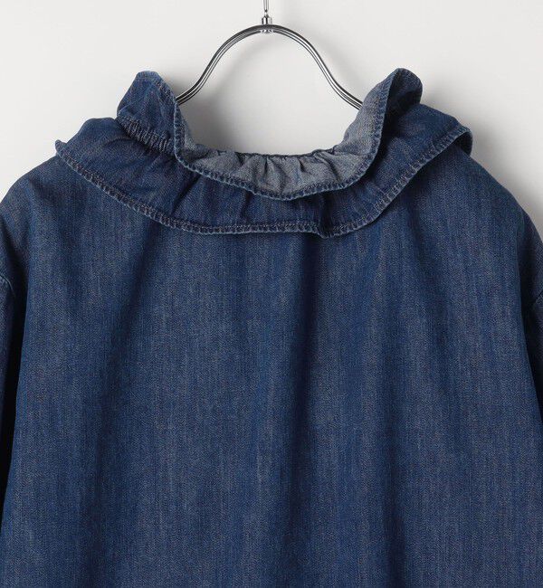 Rie Miller「【RM denim】フリルギャザーデニムブラウス」|シャツ・ブラウス|