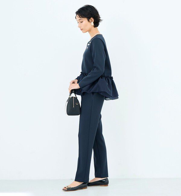 NOLLEY'S sophi「《セットアップ対応》ウォッシャブルダンボール&times;オーガンジーペプラムプルオーバー」|Tシャツ・カットソー|