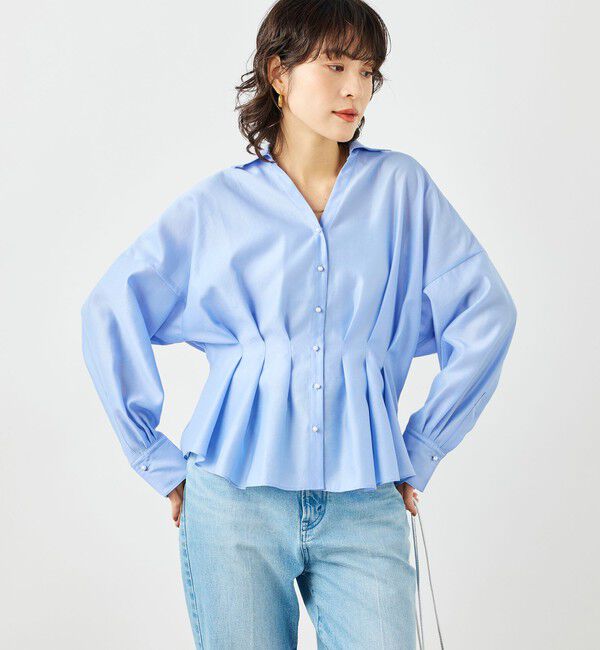 NOLLEY'S「ウォッシャブルパール釦スキッパータックブラウス」|シャツ・ブラウス|