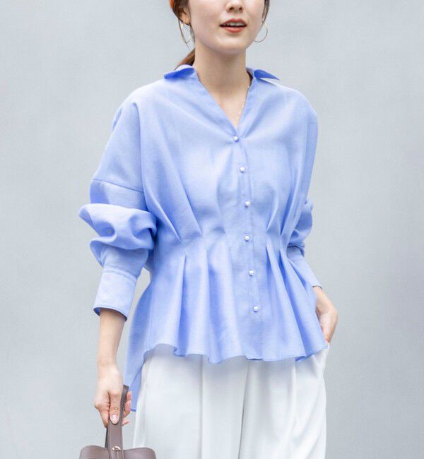NOLLEY'S「ウォッシャブルパール釦スキッパータックブラウス」|シャツ・ブラウス|