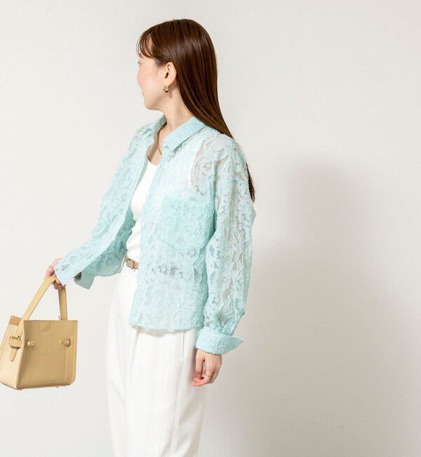 NOLLEY'S sophi「ウォッシャブルワッシャーオーガンジーカットジャガードショートシャツ」|シャツ・ブラウス|