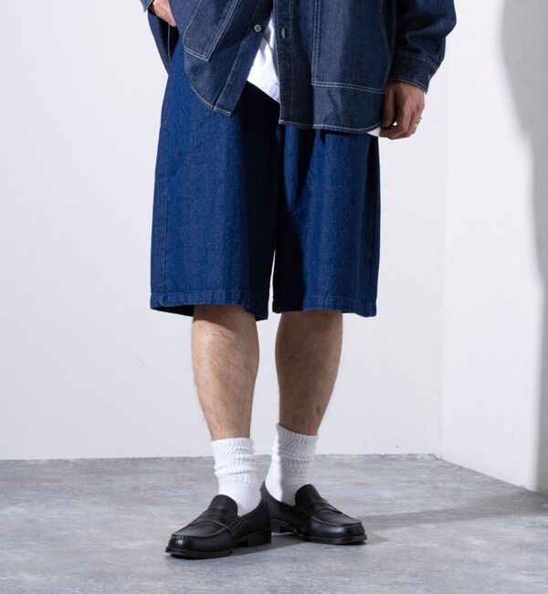 GLOSTER「【GLOSTER/グロスター】8オンスデニム ワイドショートパンツ ハーフパンツ」|その他|ネイビー