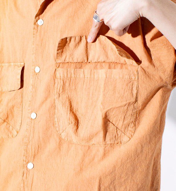GLOSTER「【GLOSTER/グロスター】コットンピグメントショーツスリーブシャツ オーバーシャツ」|シャツ・ブラウス|