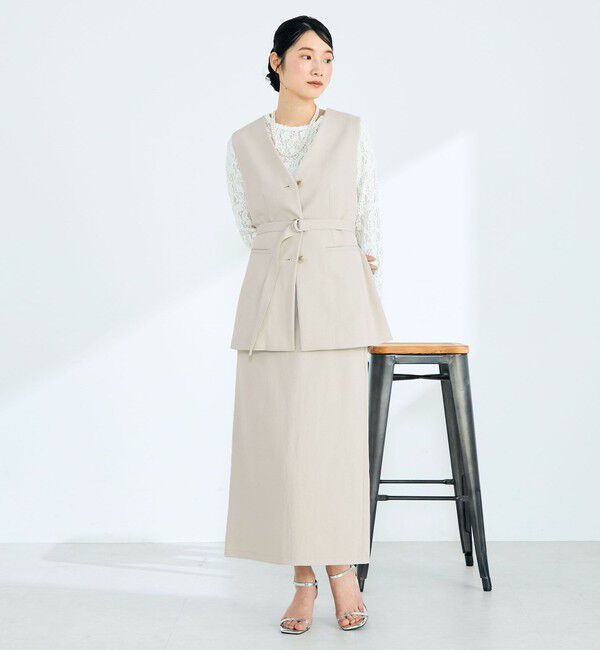 fredy emue「【セットアップ対応】パウダリーツイルイージータイトスカート」|タイト|