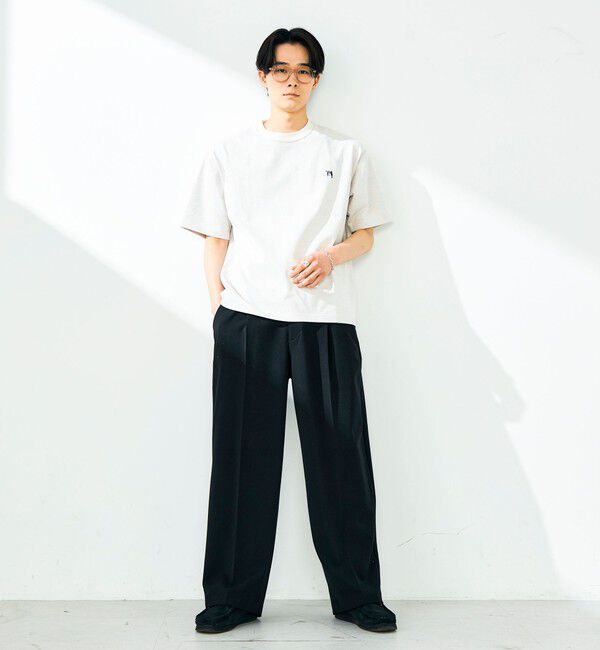 GLOSTER「【BOY刺繍】裏グラデーション ワンポイント半袖Tシャツ」|Tシャツ・カットソー|