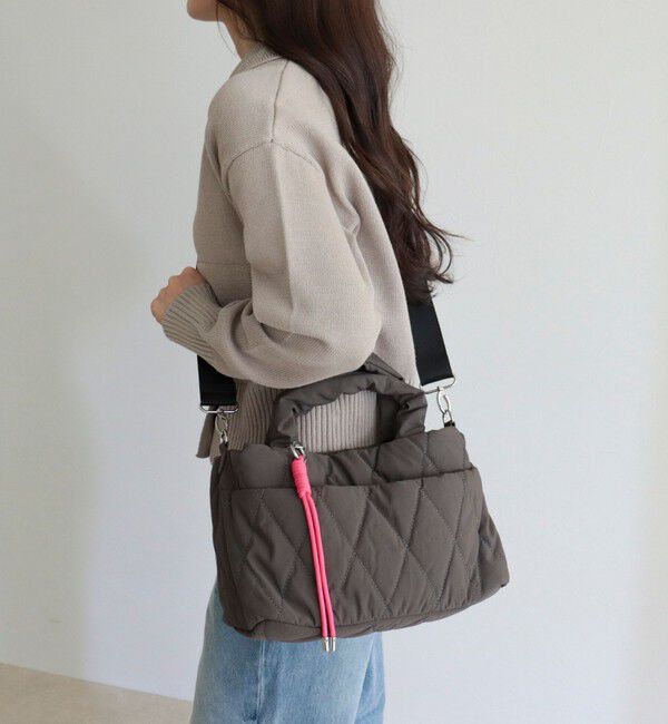 fredy emue「キルティング3ROOMトートバッグ」|ショルダー・メッセンジャー|チャコールグレー