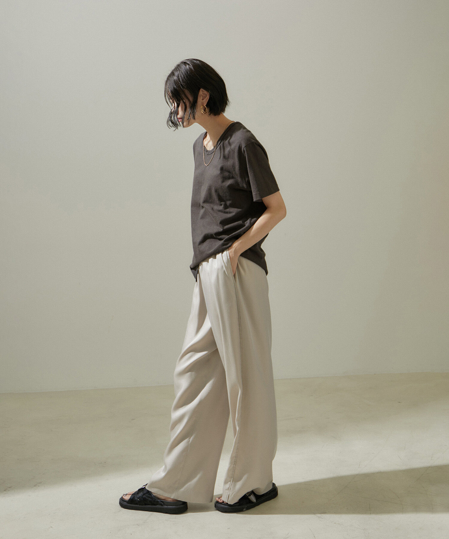 SALON adam et rope'「ヘンプコットンクルーネックTシャツ」|Tシャツ・カットソー|