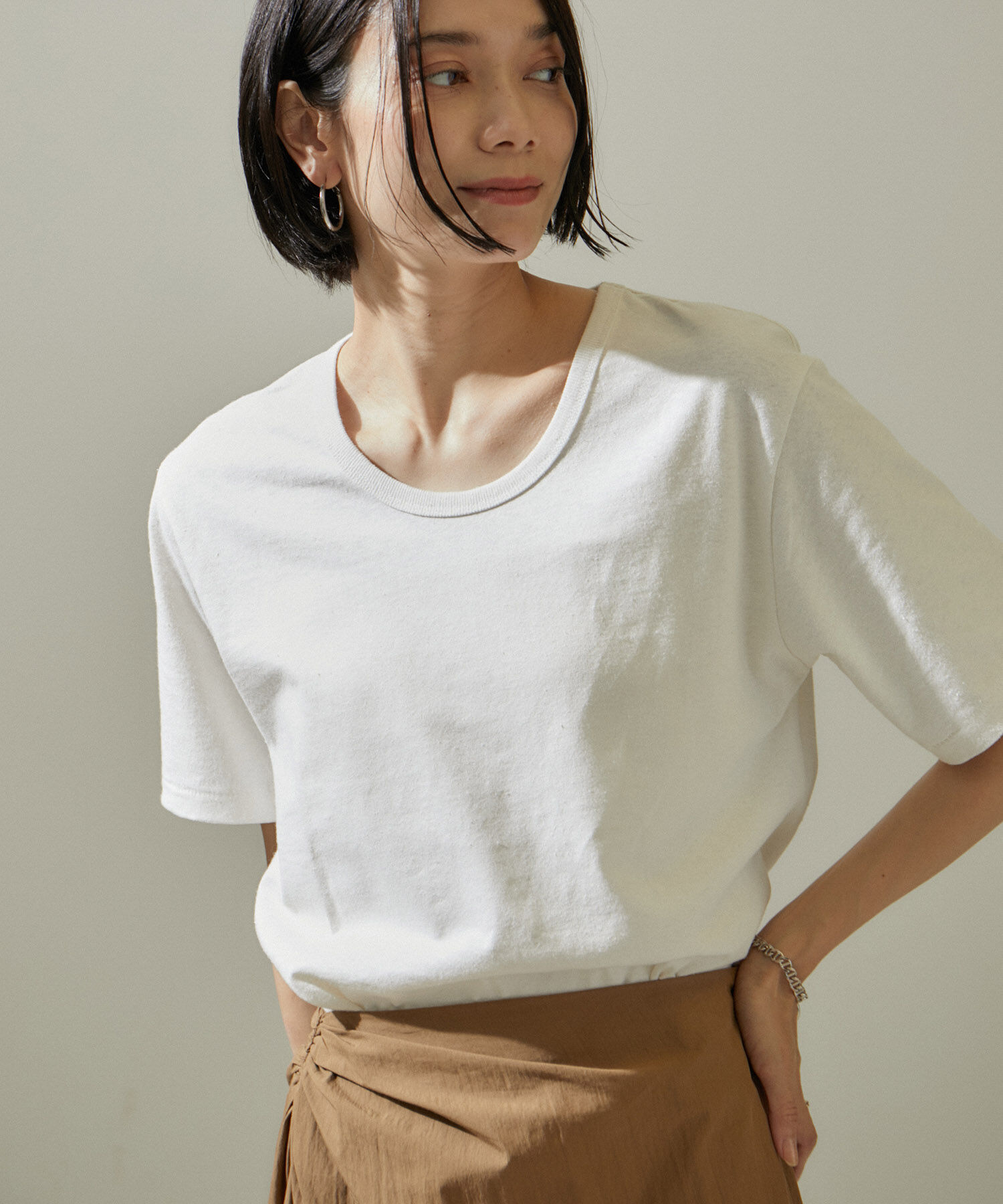 SALON adam et rope'「ヘンプコットンクルーネックTシャツ」|Tシャツ・カットソー|