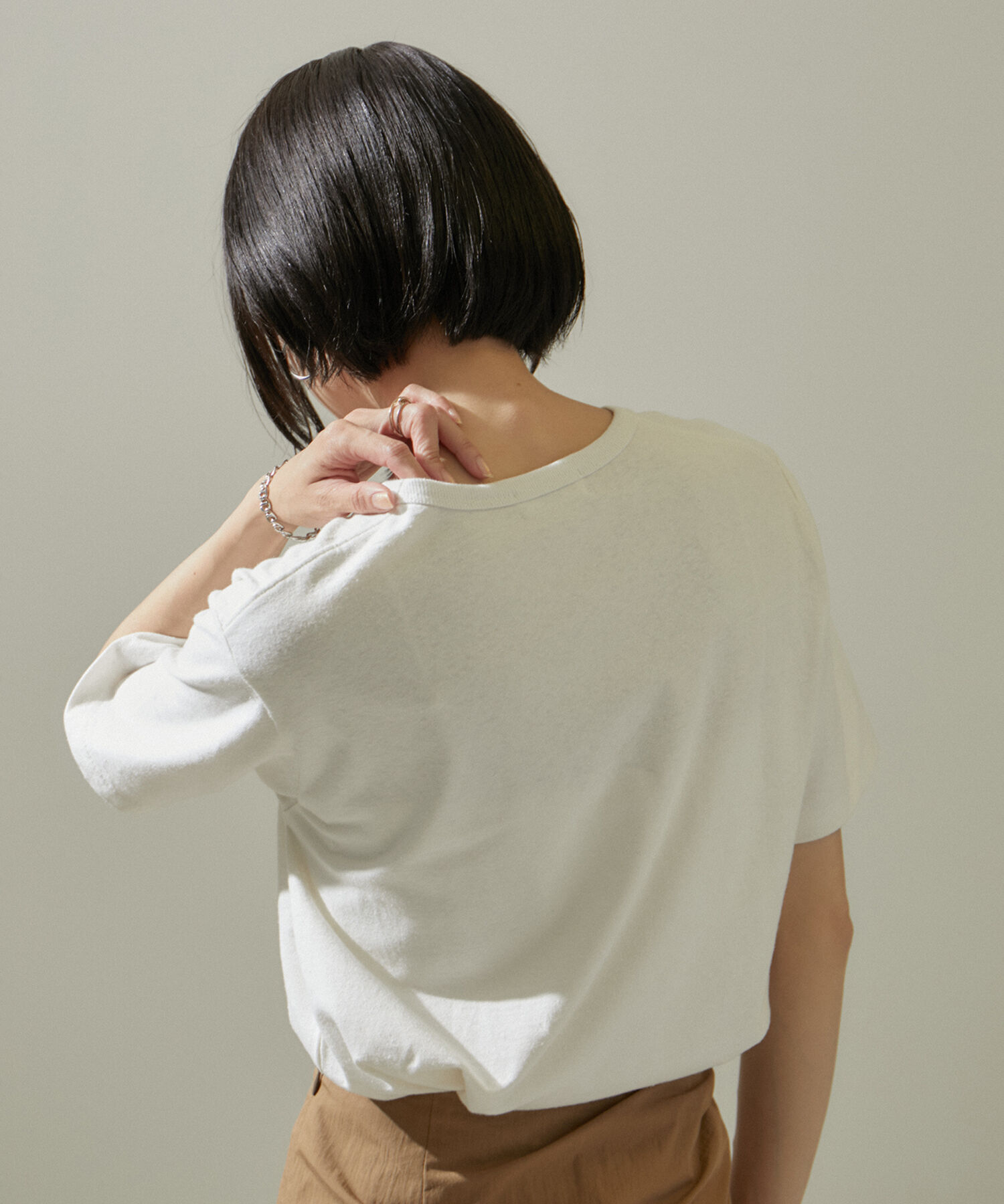 SALON adam et rope'「ヘンプコットンクルーネックTシャツ」|Tシャツ・カットソー|オフホワイト(15)