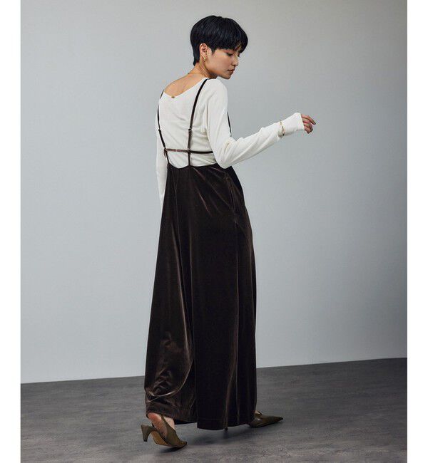 SALON adam et rope'「【WEB限定】コンフィリュクスベロアオールインワン」|オールインワン|ブラウン系(22)