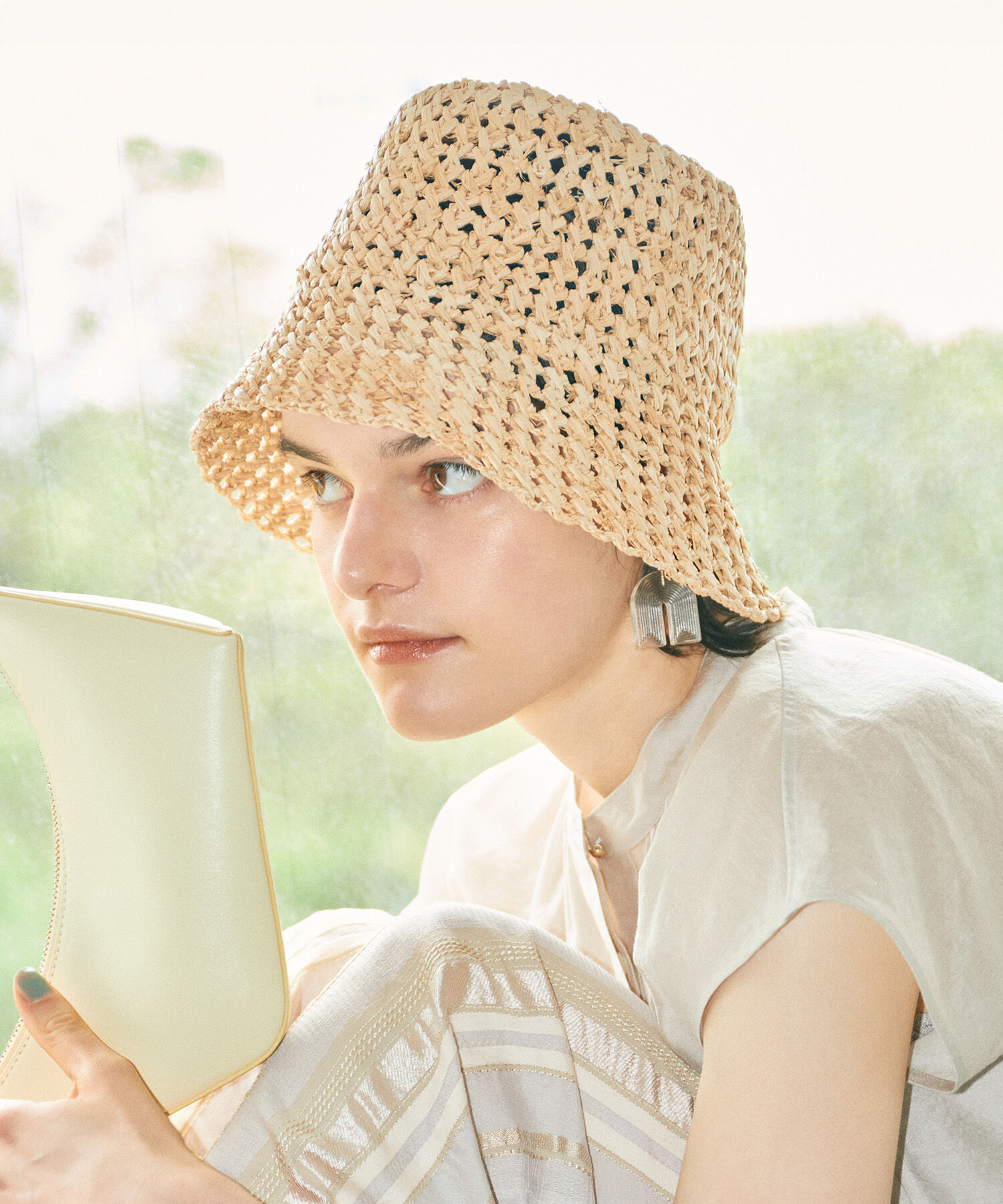 ROPE「透かし編みラフィアバケットハット」|ハット|ベージュ(27)