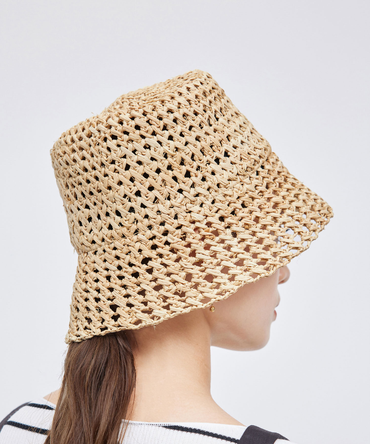 ROPE「透かし編みラフィアバケットハット」|ハット|