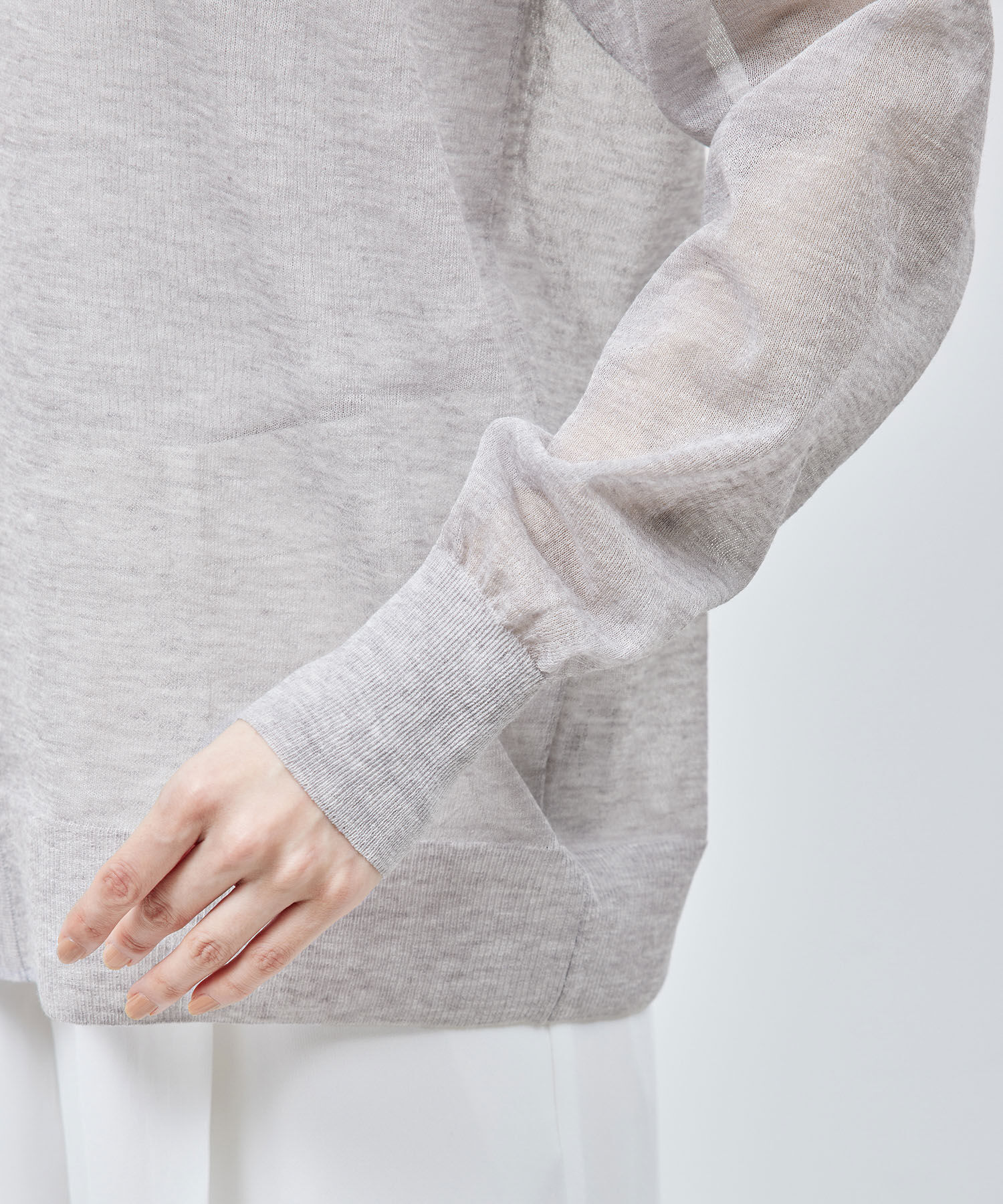 ROPE「【洗える】シアーVネックカーディガン」|カーディガン|