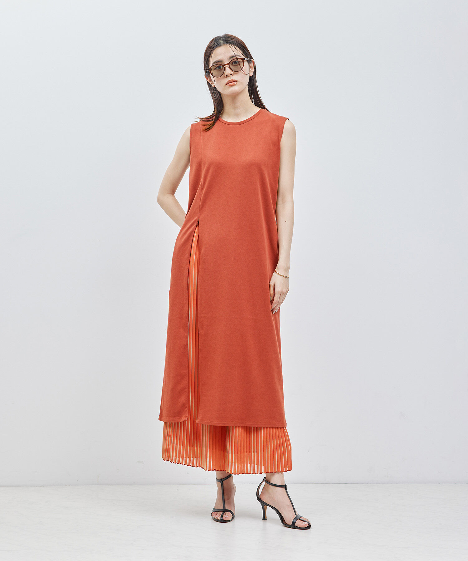 ROPE「プリーツスカート（バイカラー/無地）【メディア掲載】」|スカート|