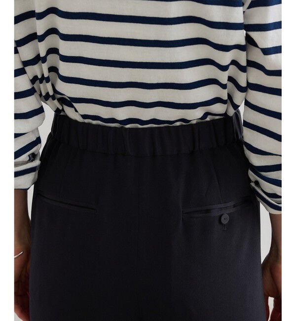 ROPE「【洗える・カセット服・新色追加】バックサテンイージーワイドパンツ/お仕事・通勤・セットアップ対応」|チノ|