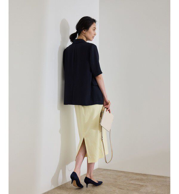 ROPE「【洗える】サテンリネン ポケット付きタイトスカート【34サイズ/J'aDoRe・店舗限定】/25SS」|スカート|