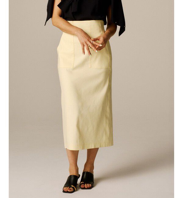 ROPE「【洗える】サテンリネン ポケット付きタイトスカート【34サイズ/J'aDoRe・店舗限定】/25SS」|スカート|