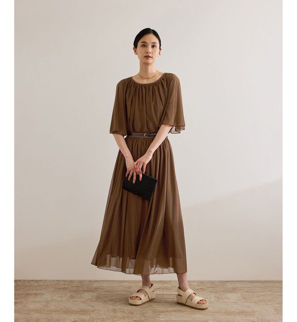 ROPE「【洗える】ブライトネスヤーンギャザーブラウス/セットアップ対応」|シャツ・ブラウス|