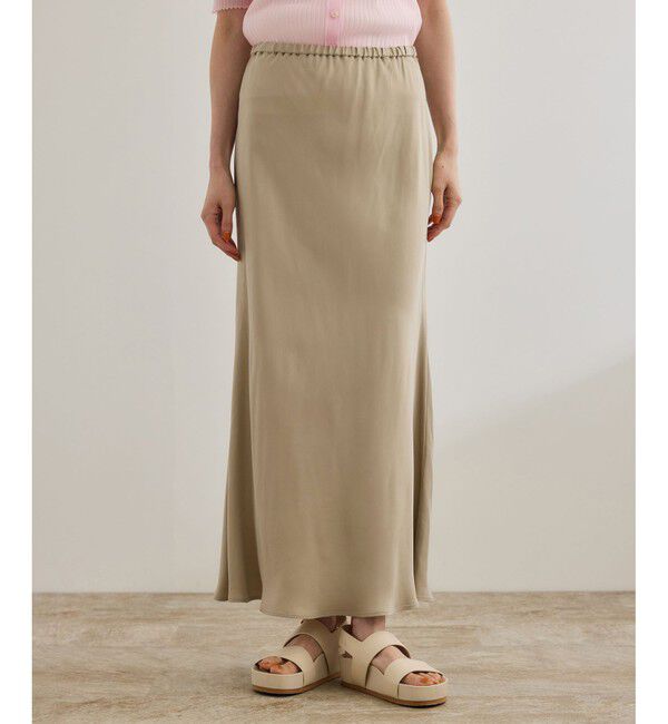 ROPE「【WEB・一部店舗限定】フィブリルサテンマーメイドスカート【セットアップ対応】/洗える」|スカート|