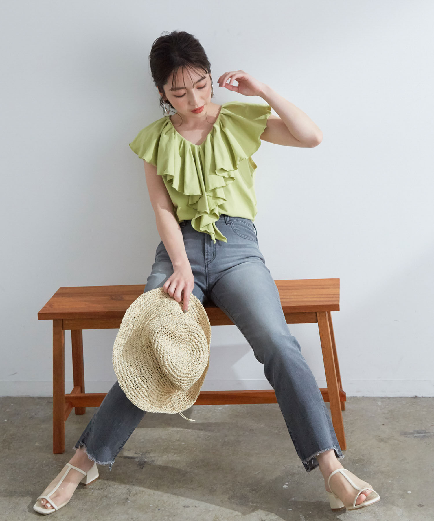 VIS「フリルカラーカットソートップス」|Tシャツ・カットソー|