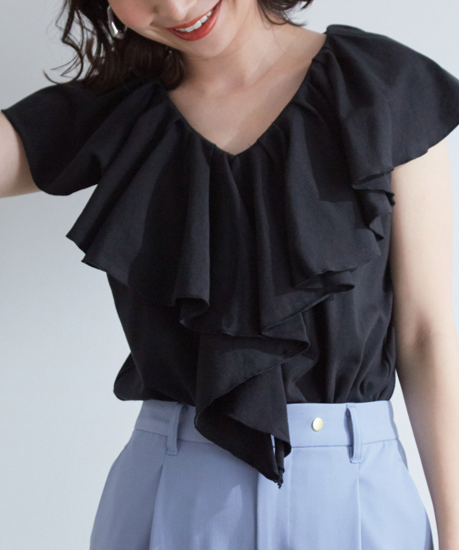 VIS「フリルカラーカットソートップス」|Tシャツ・カットソー|