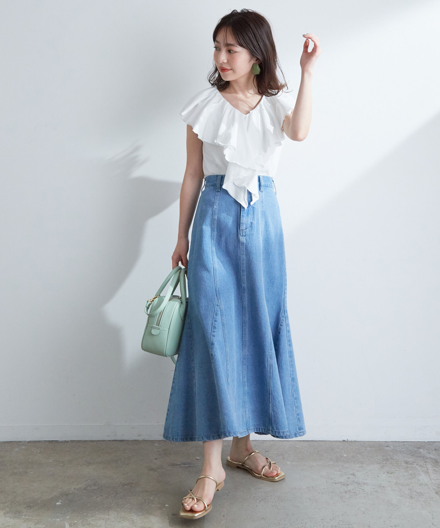 VIS「フリルカラーカットソートップス」|Tシャツ・カットソー|