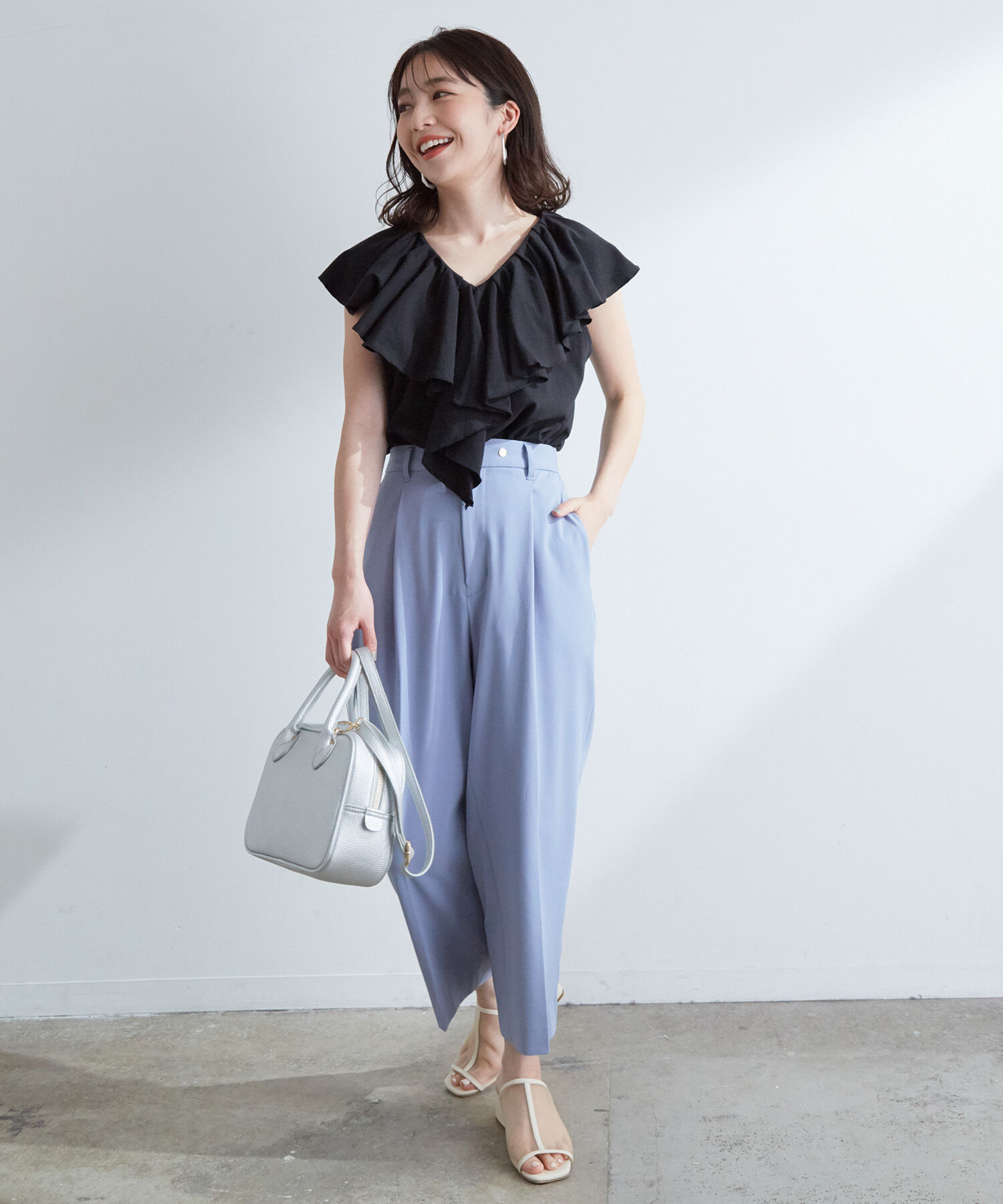 VIS「フリルカラーカットソートップス」|Tシャツ・カットソー|