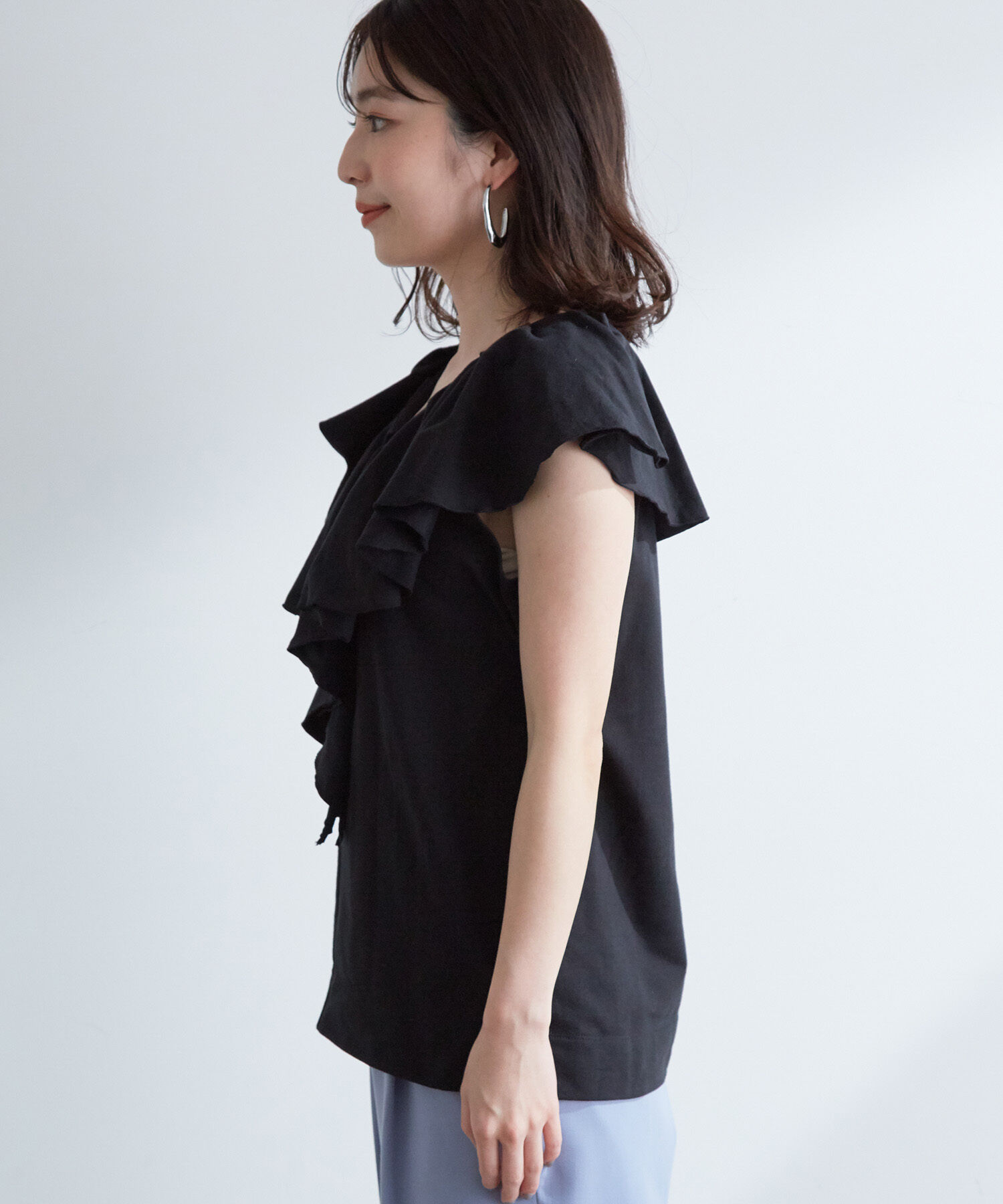 VIS「フリルカラーカットソートップス」|Tシャツ・カットソー|
