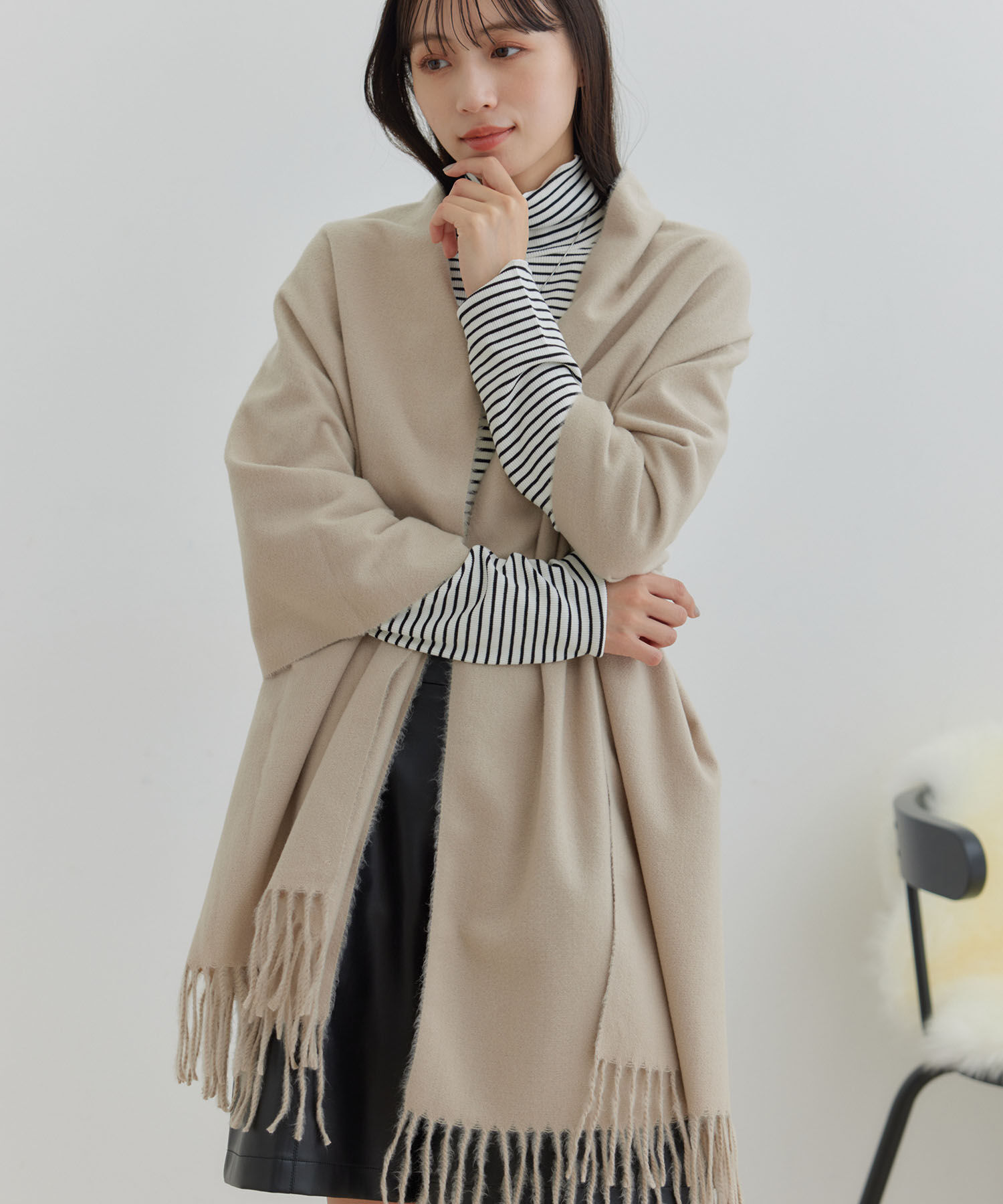 VIS「【リサイクルポリ】なめらかタッチ無地マフラー」|マフラー|