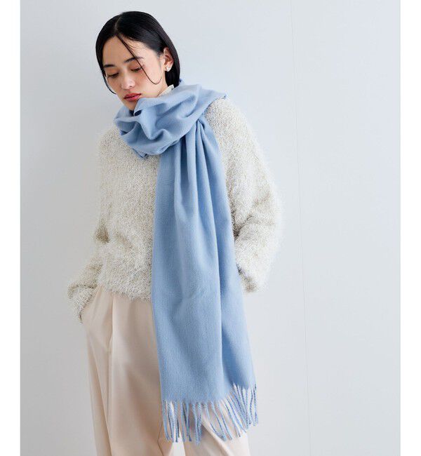 VIS「【リサイクルポリ】なめらかタッチ無地マフラー」|マフラー|サックス