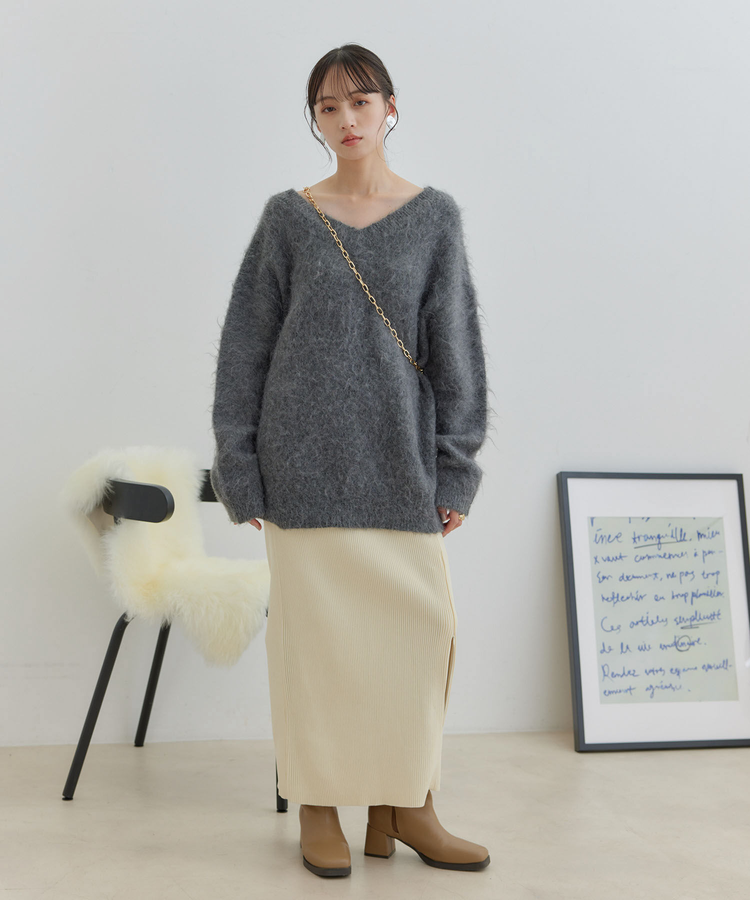 VIS「【前後2WAY】毛混トゥンカロンニット」|ニット・セーター|