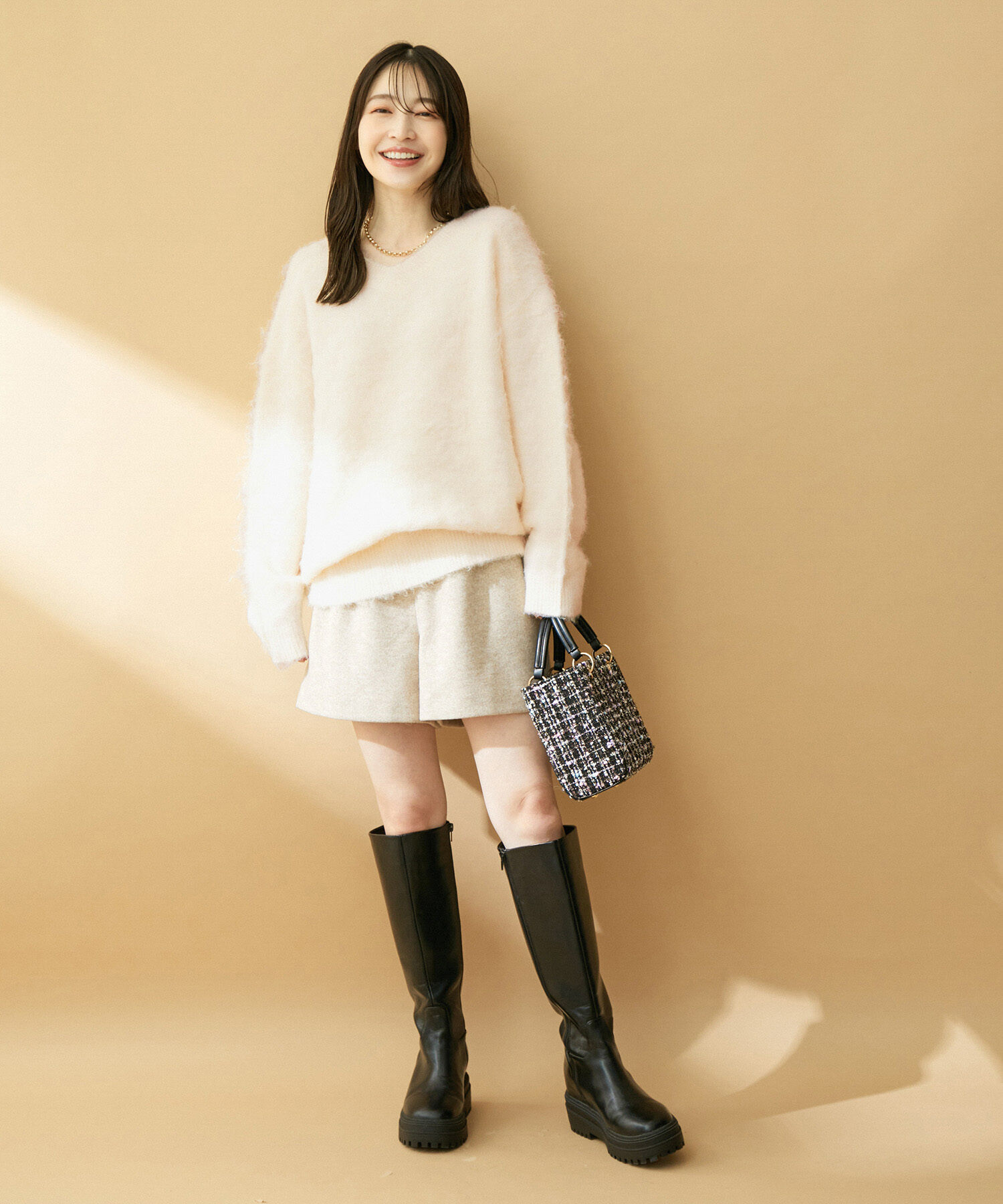 VIS「【前後2WAY】毛混トゥンカロンニット」|ニット・セーター|