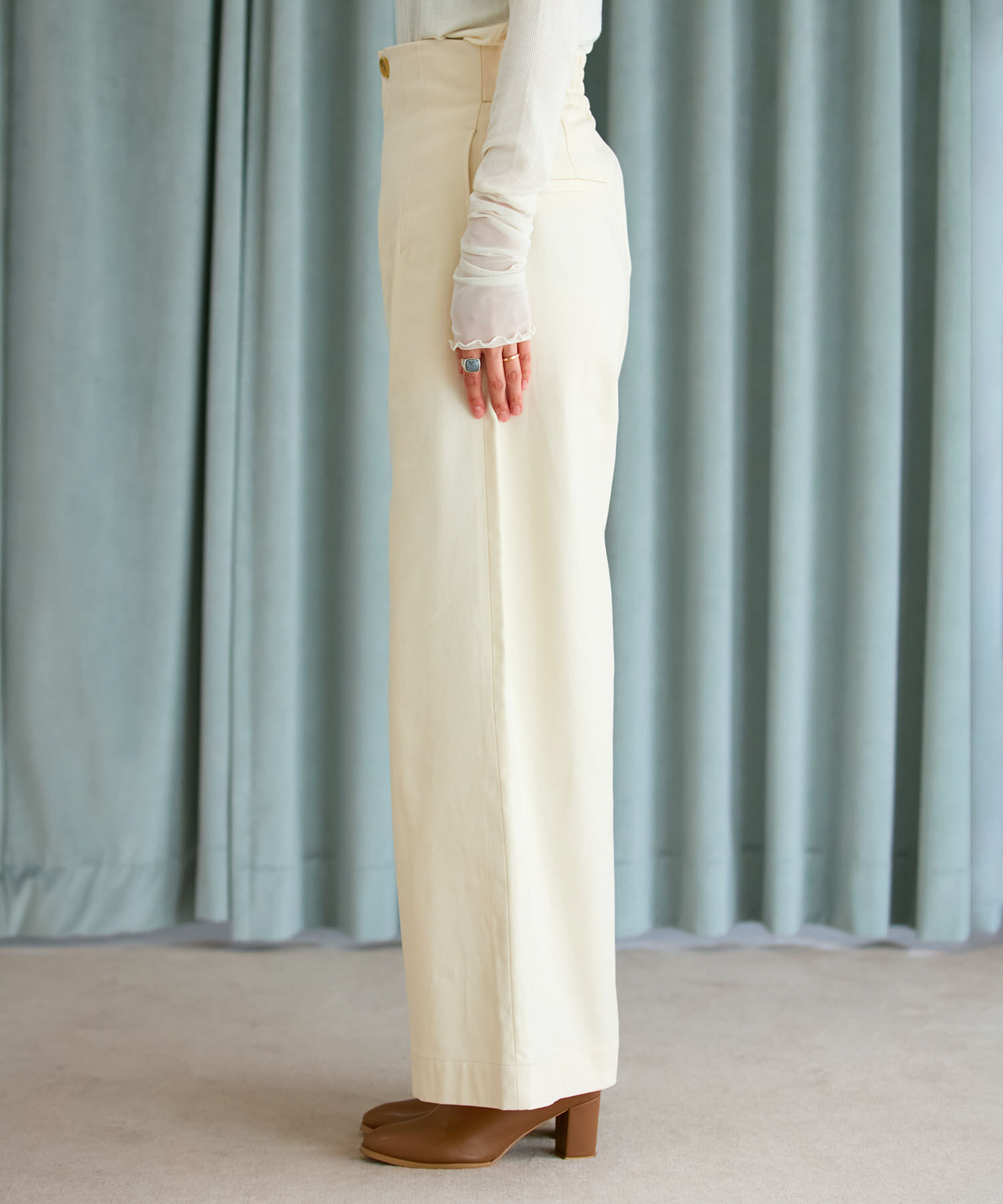 VIS「【洗える】微起毛バギーパンツ」|スラックス|