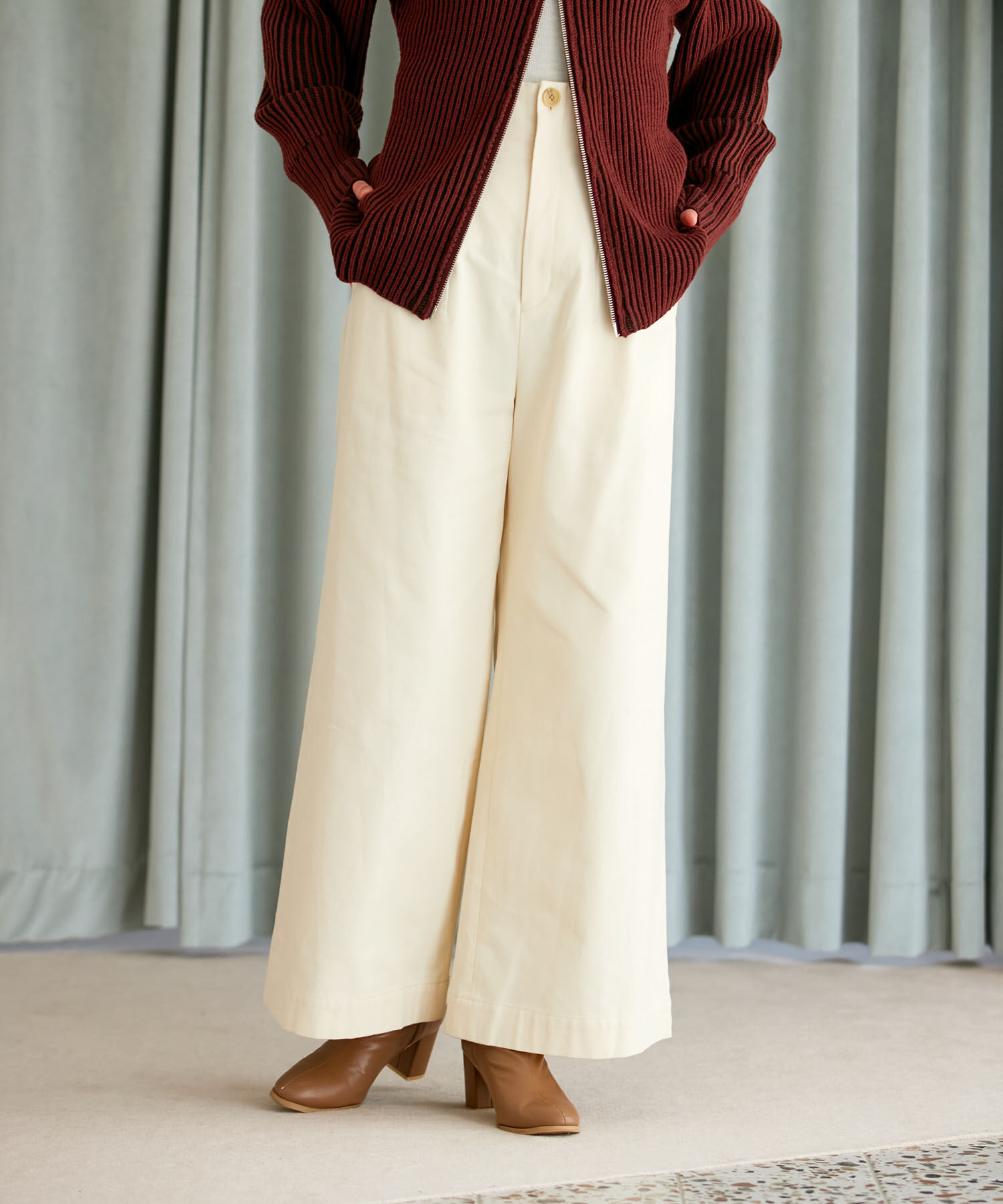 VIS「【洗える】微起毛バギーパンツ」|スラックス|