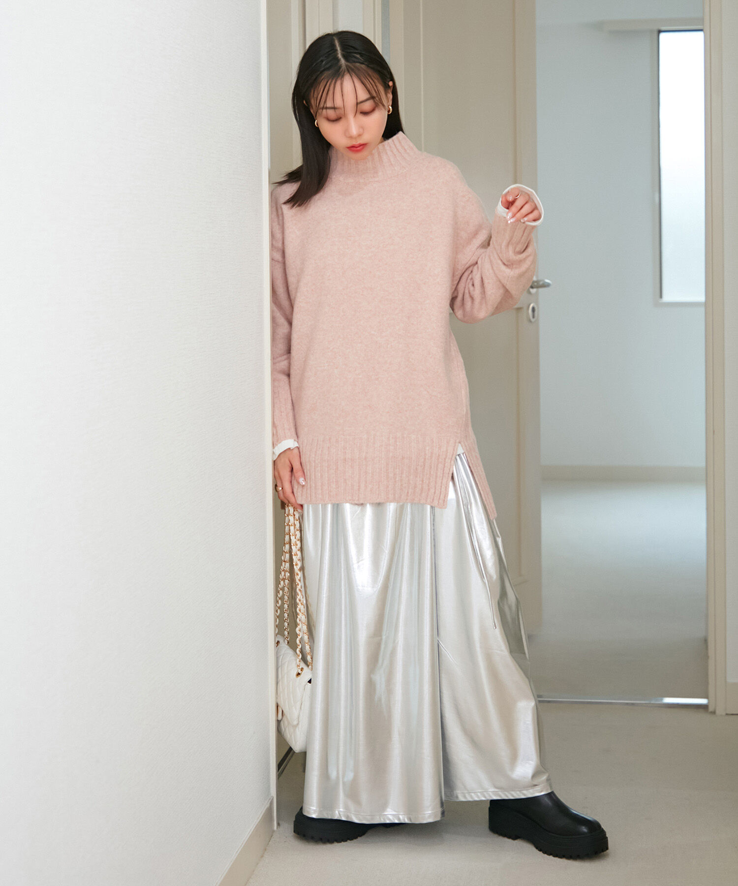 VIS「メタリックギャザースカート」|スカート|