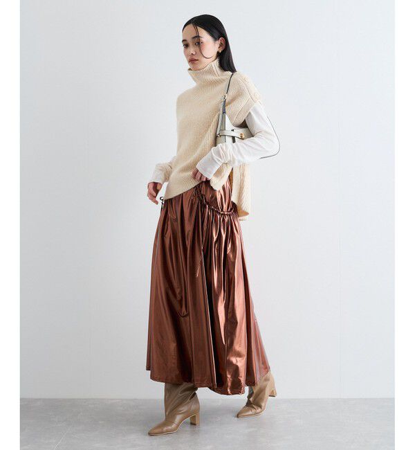 VIS「メタリックギャザースカート」|スカート|